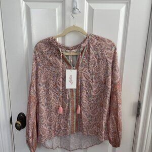 Arnhem Harley Blouse Pale Rose Size 10 Boho Romantic Sustainable $159 Retail